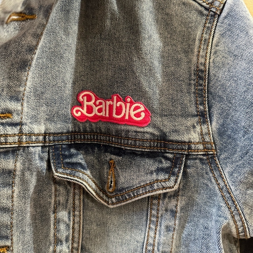 Mattel Creations Barbie The Movie Jean Jacket Rainbow Denim - Picture 6 of 8